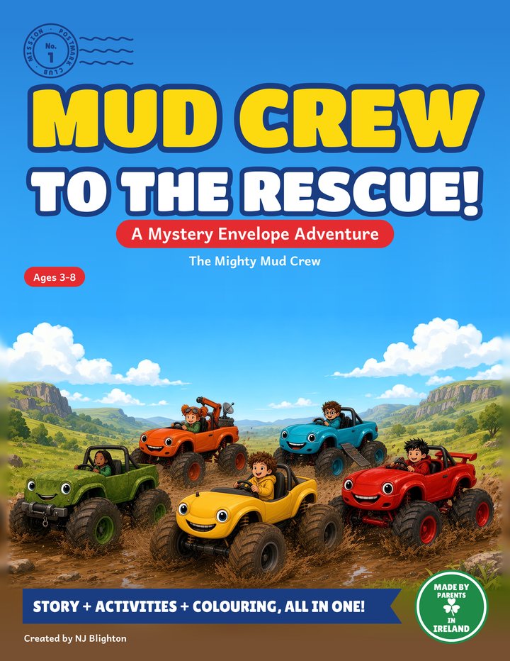 Cover of Mud Crew to the Rescue! by NJ Blighton, a PostmarkClub mystery envelope adventure
