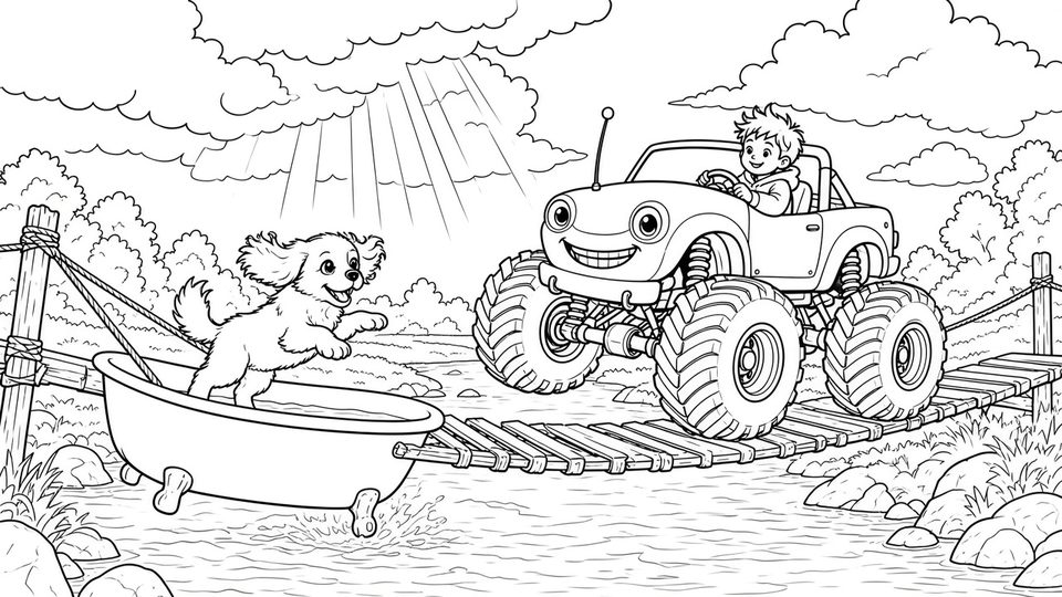 A Mud Crew colouring page